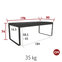 Bellevie Table 196x90cm with Storage