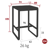 Bellevie High Table 74x80cm