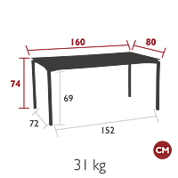 Calvi Table Indoor 160x80