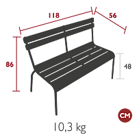 Luxembourg 2/3 Seater Bench with Backrest