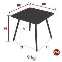 Luxembourg 4 Leg Table 80x80