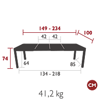 Ribambelle Table w 2 Ext 149/234x100