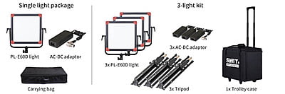 PL-E60D 3KIT | Set of 3 x 3rd Generation Natural-Born-Soft TLCI-99 60W LED Panel Light, ultra slim, SWIT patent, V-Mount, DMX
