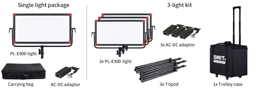PL-E90D | 3rd Generation Natural-Born-Soft TLCI-99 90W LED Panel Light, ultra slim, SWIT patent, V-Mount, DMX PL-E90D | 3rd Generation Natural-Born-Soft TLCI-99 90W LED Panel Light, ultra slim, SWIT patent, V-Mount, DMX