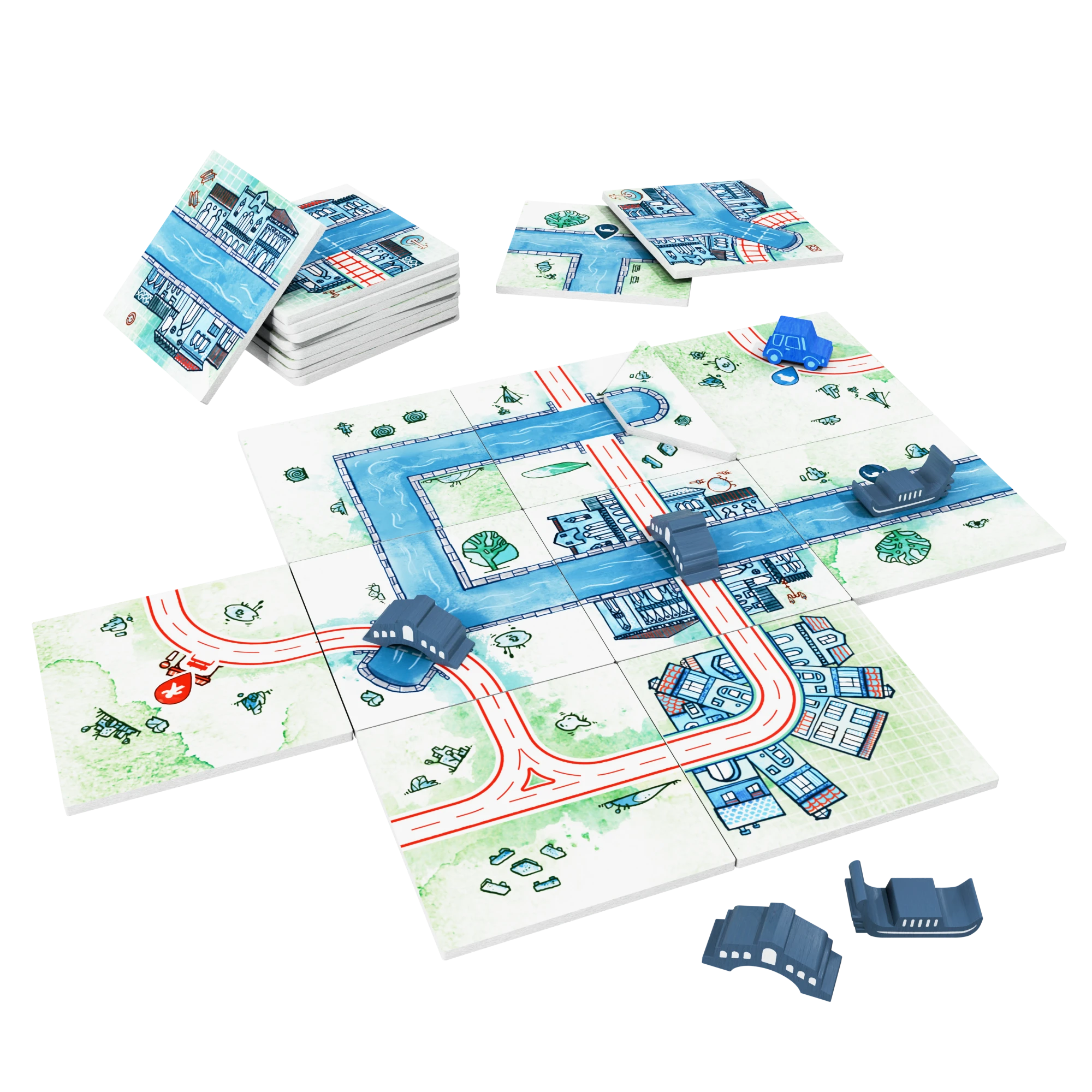 Railroad Tiles: Canals Spielbrett