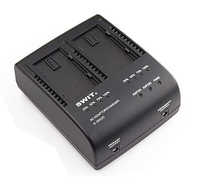 S-3602D | 2x2A DV charger compatible to Panasonic VBD/VBR/CGA series S-3602D | 2x2A DV charger compatible to Panasonic VBD/VBR/CGA series
