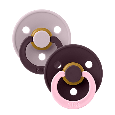 BIBS Pacifier Studio Colour 2 PACK Fusion Latex Size 2 Dusky Lilac Plum Mix