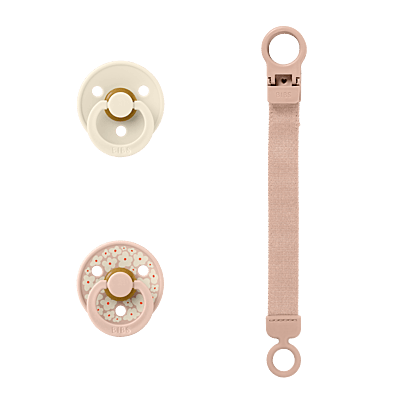 Bibs Colour Pacifier & Loop Clip Gift Set Latex Size 1 Blush