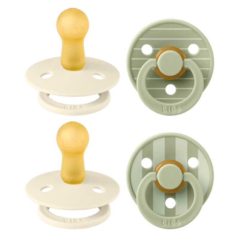 Bibs Pacifier Studio 4 pack Latex S1 Pin Ivory Vanilla Mix / Pin Sage Mix