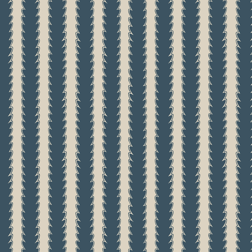 Scallop Stripe Wallpaper - Beakster Blue - Edge Sand Scallop Stripe Wallpaper - Beakster Blue - Edge Sand
