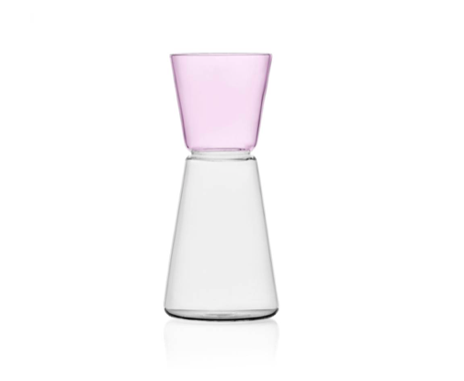 ICHENDORF HIGH RISE PITCHER CLEAR/PINK