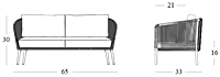 Akari Lounge Sofa 2.5 Seater
