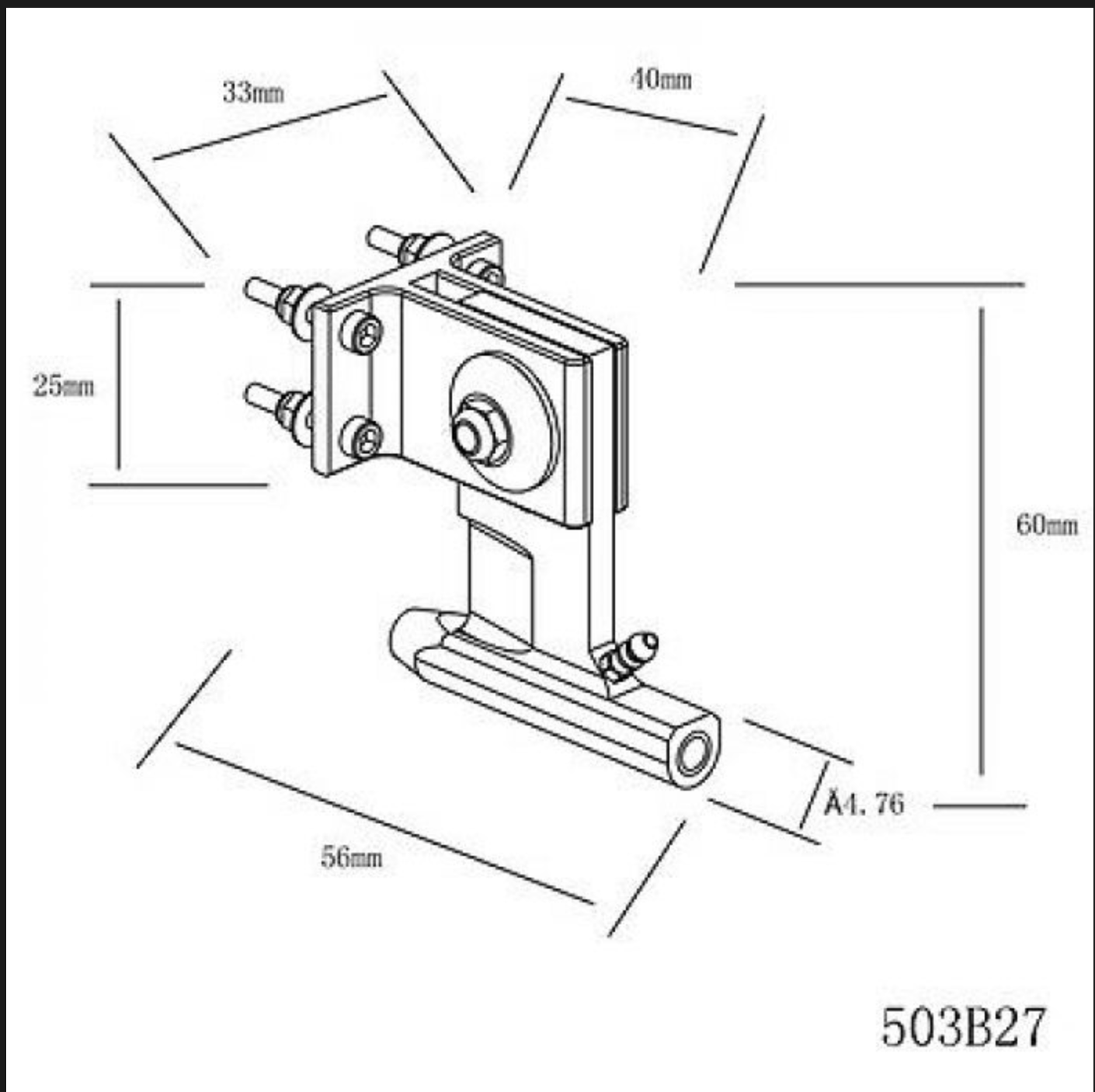 D=φ4.76 L=40 H=60 Strut D=φ4.76 L=40 H=60 Strut