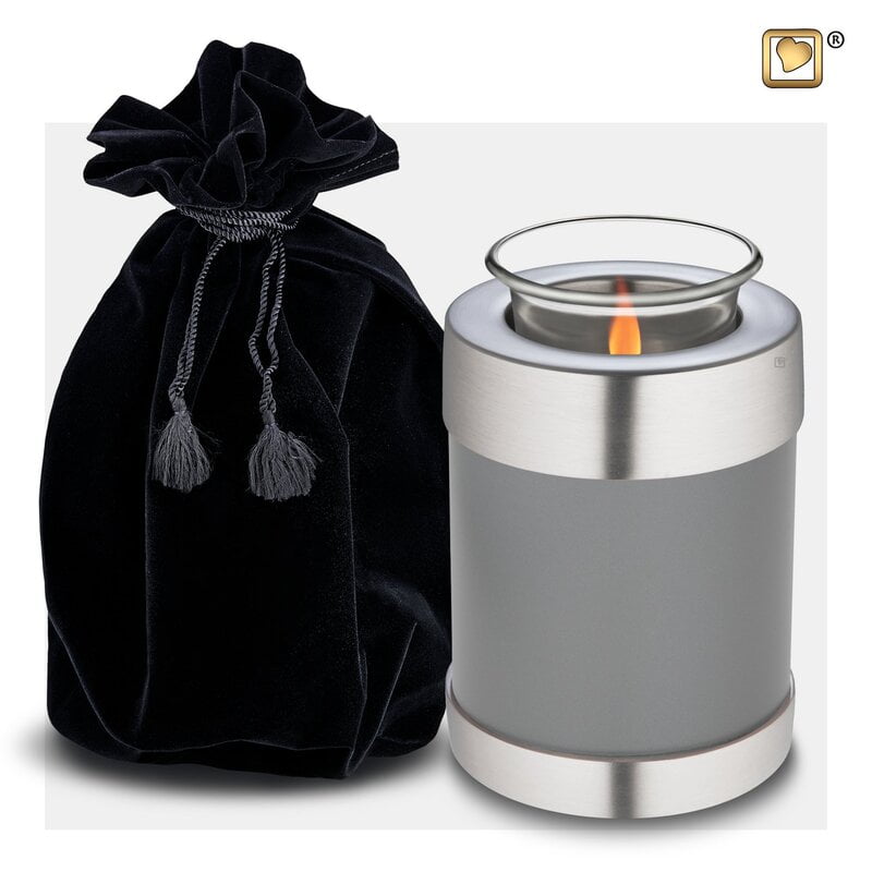 Urn Met Waxinelichtje Grijs
