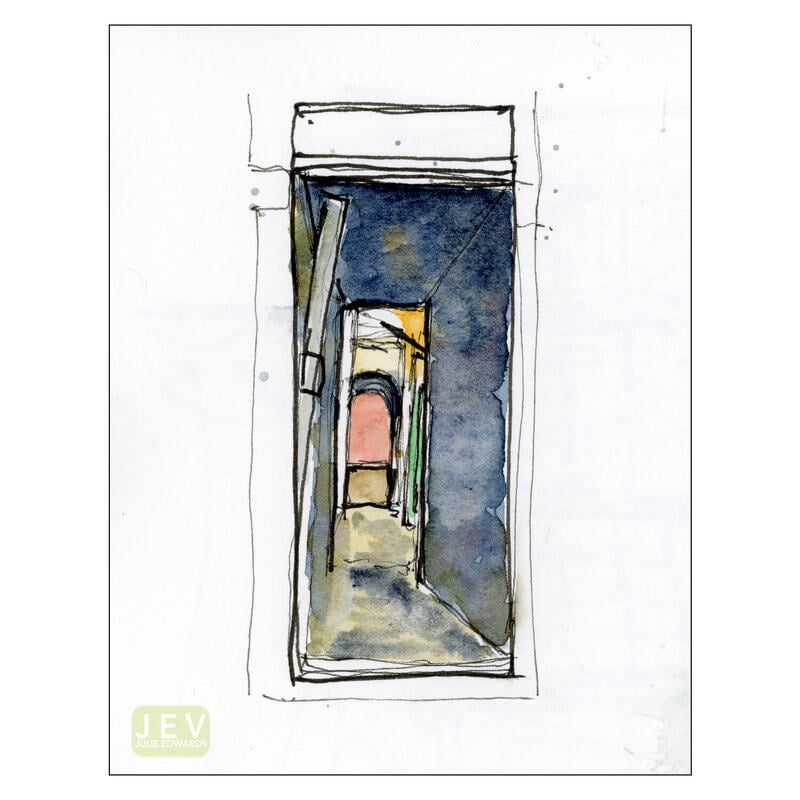 Venice Watercolour Print - Via Giuseppe Garibaldi 4 : Arches Venice Watercolour Print - Via Giuseppe Garibaldi 4 : Arches