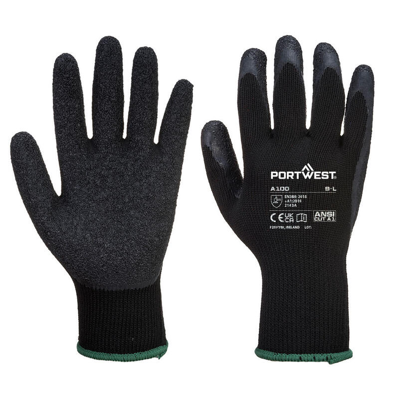 Portwest A100 Classic – zwarte werkhandschoenen met sterke grip