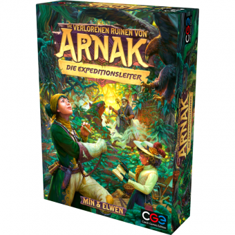 Die verlorenen Ruinen von Arnak: Die Expeditionsleiter Boxcover links Die verlorenen Ruinen von Arnak: Die Expeditionsleiter Boxcover links