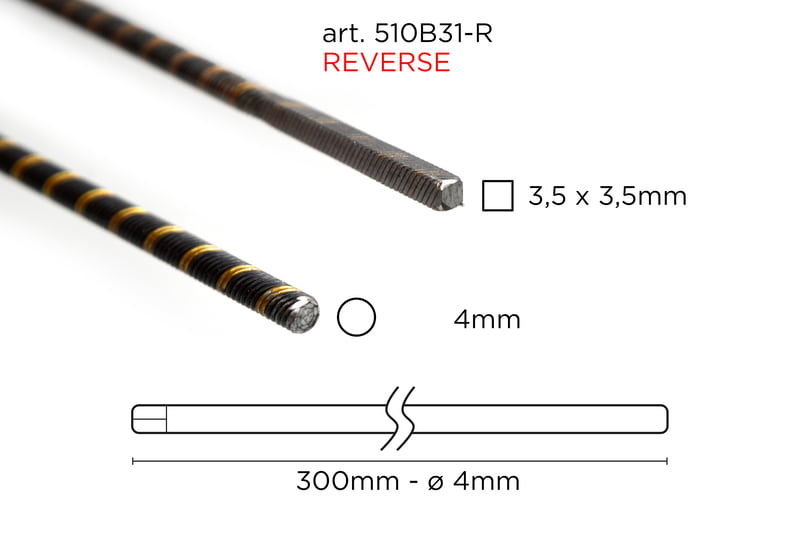 Reverse Flex Shaft (4mm Reverse-300mm-Round/Square) Reverse Flex Shaft (4mm Reverse-300mm-Round/Square)