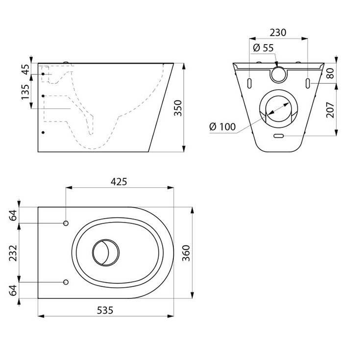 DELABIE pie sienas piekarināma S21 S WC pods DELABIE pie sienas piekarināma S21 S WC pods