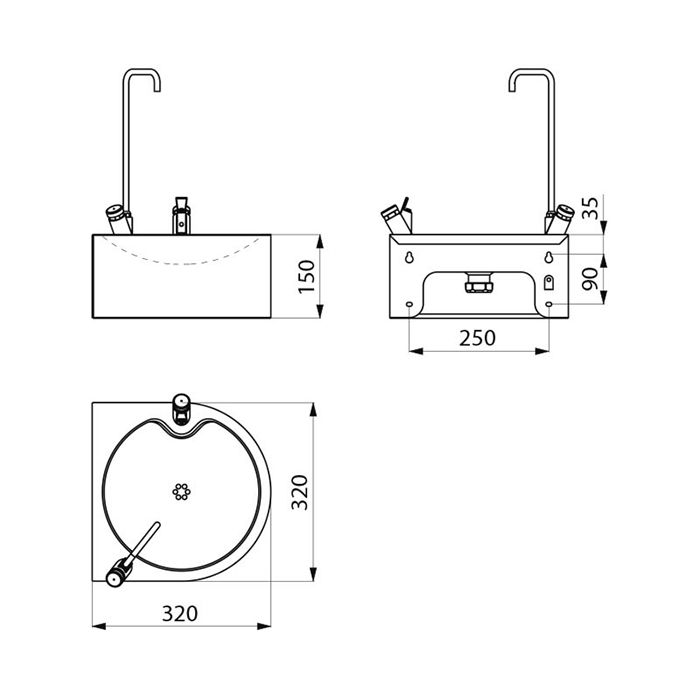 DELABIE SD drinking fountain with swan neck tap DELABIE SD drinking fountain with swan neck tap