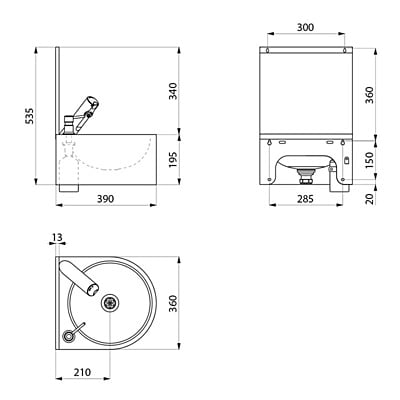Delabie pie sienas stiprināma SXS elektroniskā roku izlietne Delabie pie sienas stiprināma SXS elektroniskā roku izlietne