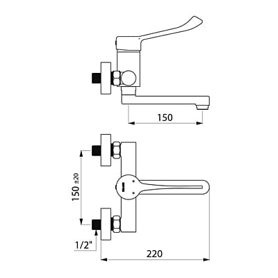 Delabie Mechanical basin mixer Delabie Mechanical basin mixer