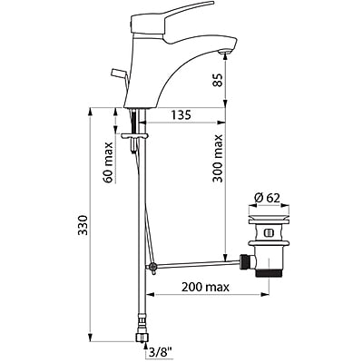 Delabie Mechanical basin mixer (2520T) Delabie Mechanical basin mixer (2520T)