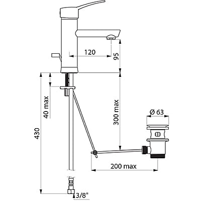 Delabie Mechanical basin mixer (H. 95mm L. 120mm) Delabie Mechanical basin mixer (H. 95mm L. 120mm)