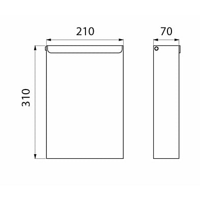 Delabie Wall-mounted stainless steel bin with cover, 4.5 litres Delabie Wall-mounted stainless steel bin with cover, 4.5 litres