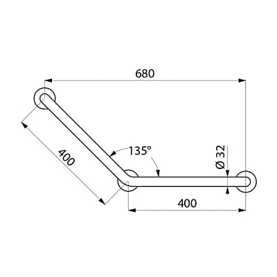 Delabie Angled Nylon grab bar 135°, white, anti-bacterial, 400 x 400mm Delabie Angled Nylon grab bar 135°, white, anti-bacterial, 400 x 400mm
