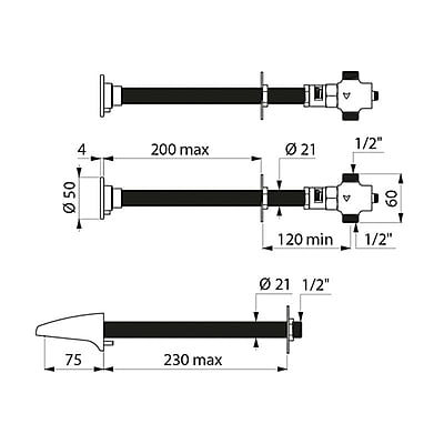 Delabie TEMPOSTOP time flow tap 2 controls Delabie TEMPOSTOP time flow tap 2 controls