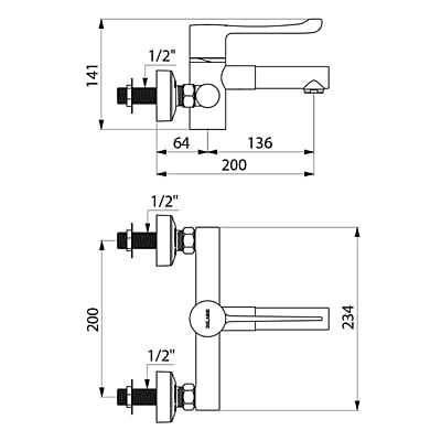 Delabie SECURITHERM BIOCLIP thermostatic sink mixer Delabie SECURITHERM BIOCLIP thermostatic sink mixer