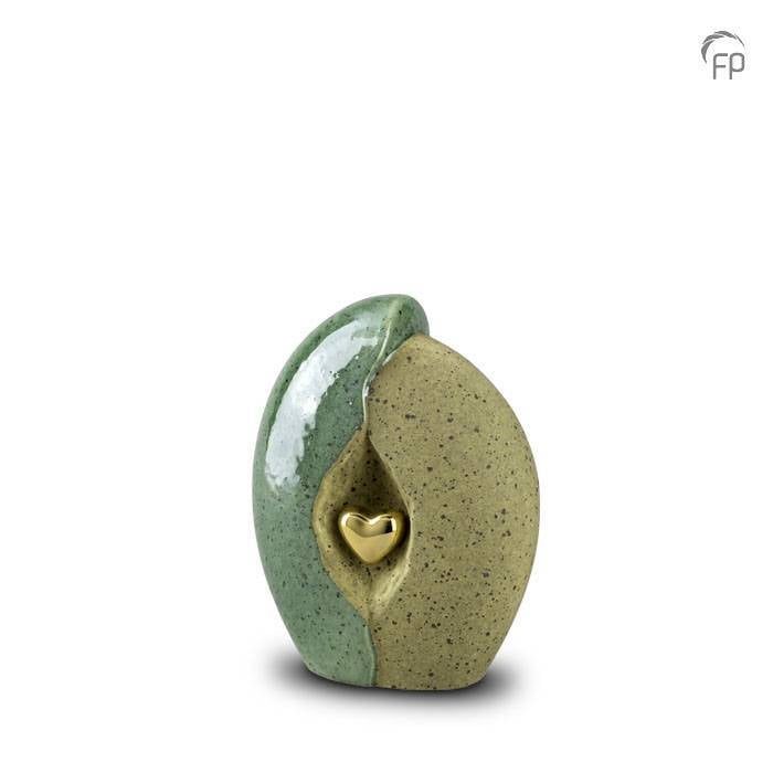 Keramische mini urn groen Keramische mini urn groen