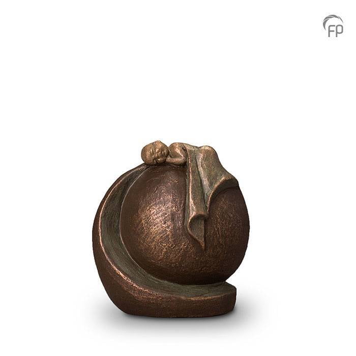Keramische urn brons In vredige rust Keramische urn brons In vredige rust