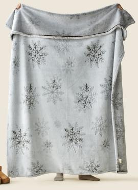 PLAIDS COCOONING - Plaid Iconique Snowflakes Blanc PLAIDS COCOONING - Plaid Iconique Snowflakes Blanc