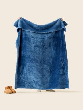 PLAIDS COCOONING - Plaid Classique Bleu PLAIDS COCOONING - Plaid Classique Bleu