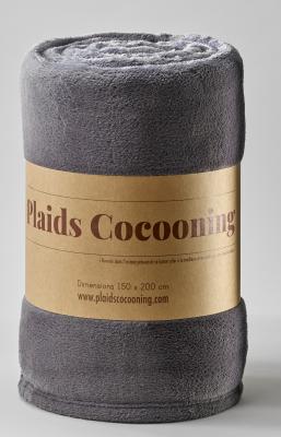 PLAIDS COCOONING - Plaid Classique Gris Anthracite PLAIDS COCOONING - Plaid Classique Gris Anthracite