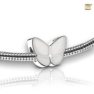 Assieraad bead Butterfly wit