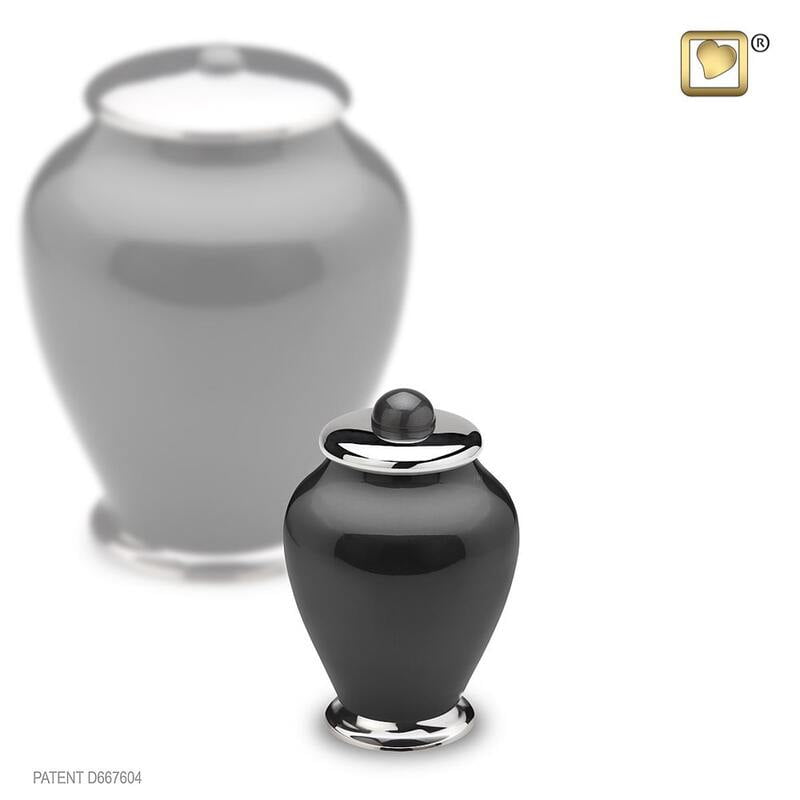 LoveUrns Mini Simplicity Urn Zwart-Zilver LoveUrns Mini Simplicity Urn Zwart-Zilver