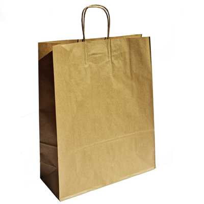 papieren tassen, gedraaid handvat, 32x12x41 cm, smal gestreept bruin kraft, 100 grs papieren tassen, gedraaid handvat, 32x12x41 cm, smal gestreept bruin kraft, 100 grs